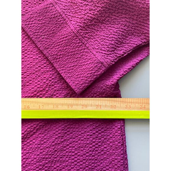 Habitat Pink Purple Crinkle Button Front Lagenlook Top Size Large - Picture 11 of 11